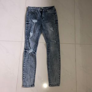 Acid Washed Ripped Jeans